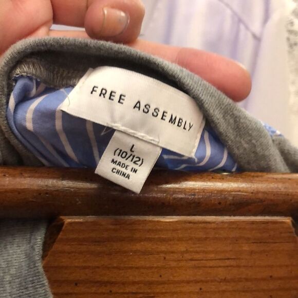 Pinstriped Free Assembly t-shirt dress - sz Large - Picture 2 of 5